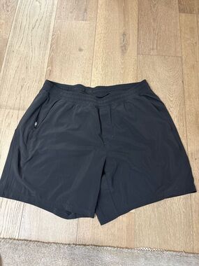 lululemon athletica Men's Black Athletic Shorts - Zip Pocket